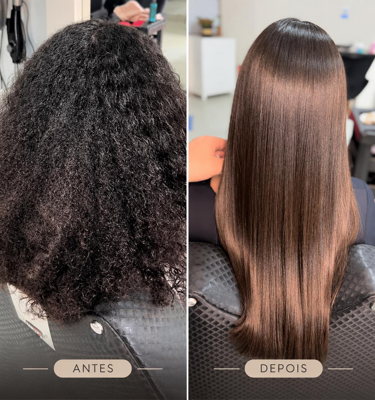 Antes e depois do cabelo